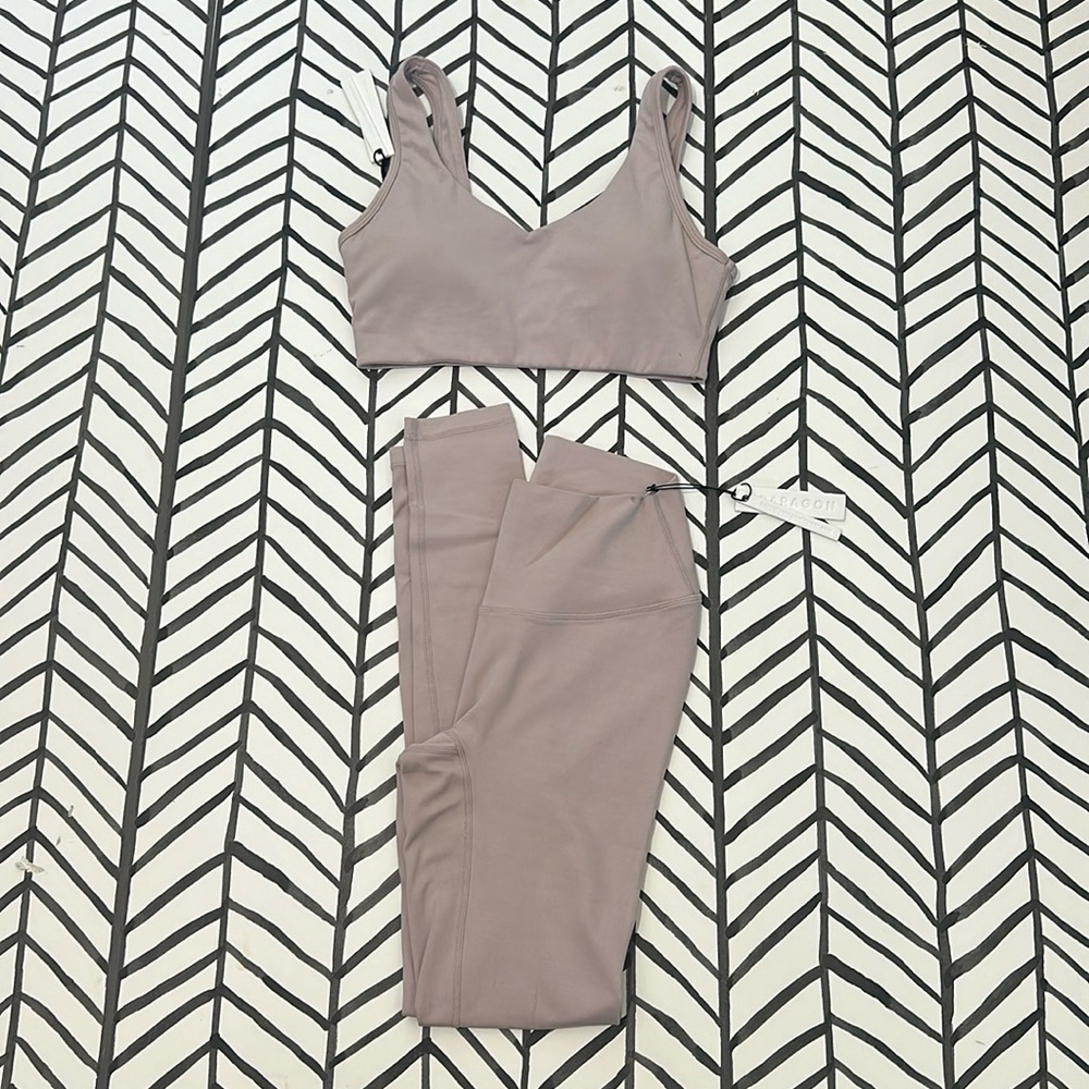 Paragon Fitwear Mauve High-Waist Leggings & Sports Bra Set